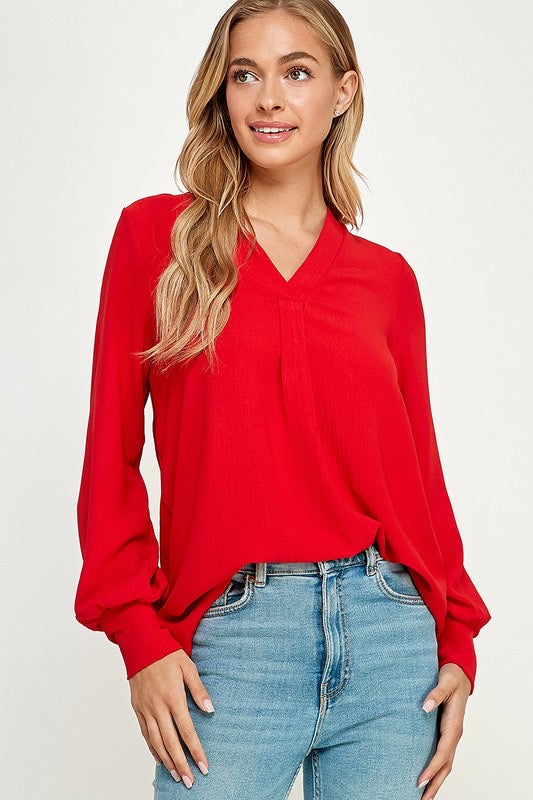 In The City Blouse- Red