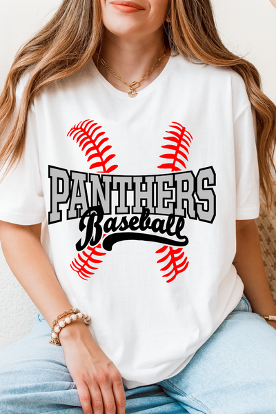 Panthers Baseball Tshirt - White