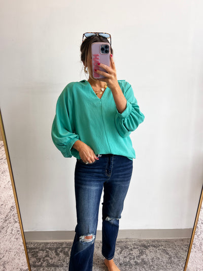 Ocean View Blouse - Jade