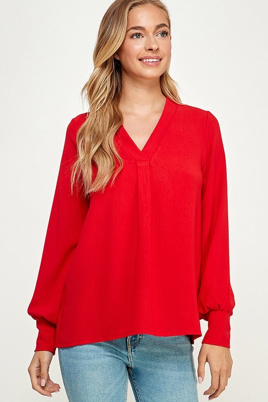 In The City Blouse- Red