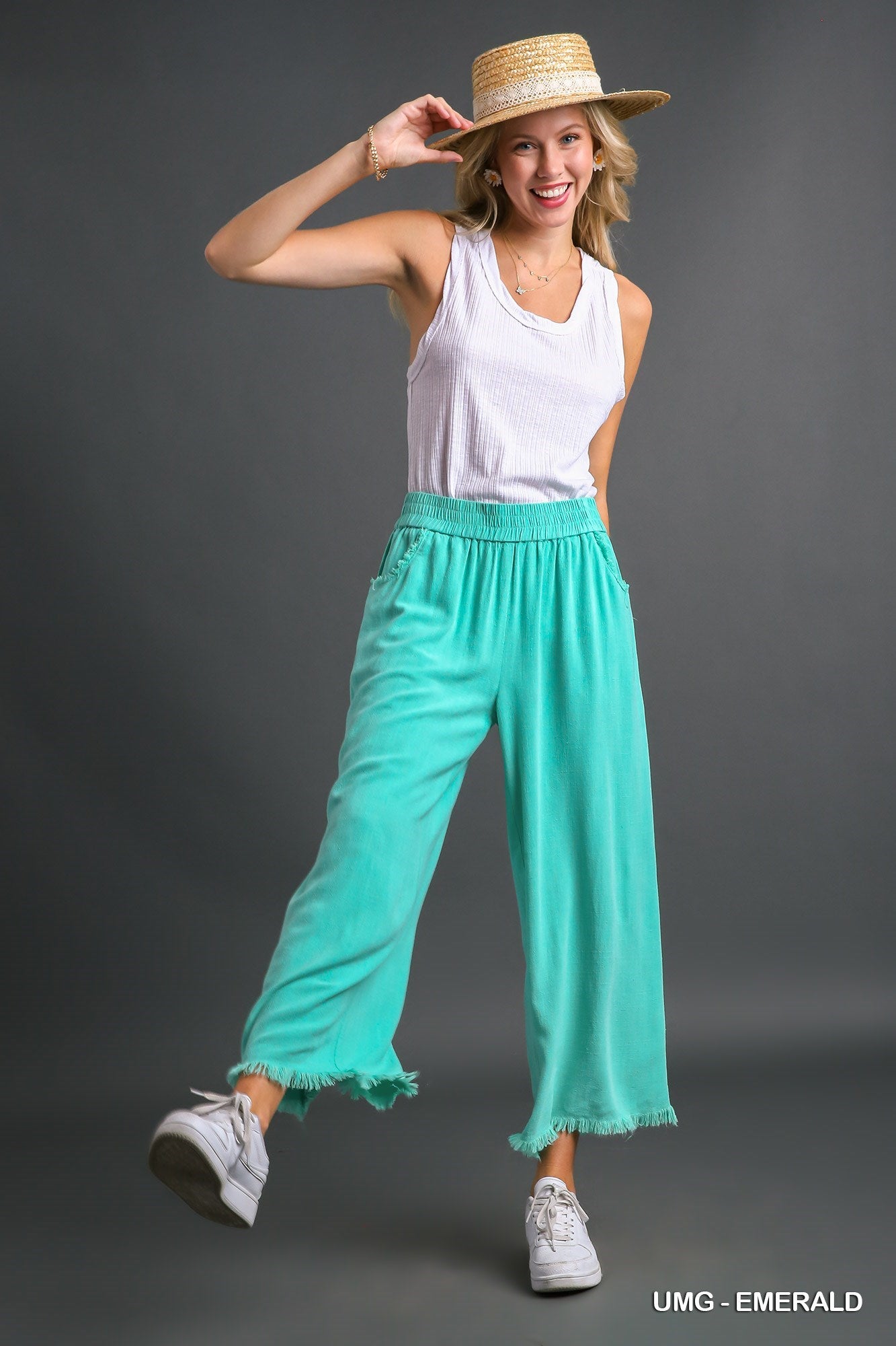 Just Relax Cropped Pants - Emerald