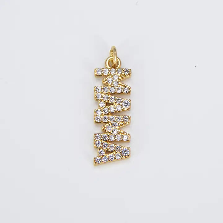 Gold Filled Mama Micro Pave Charm