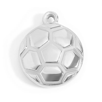 18K Gold PVD Stainless Steel Soccer Ball Charm: Stainless