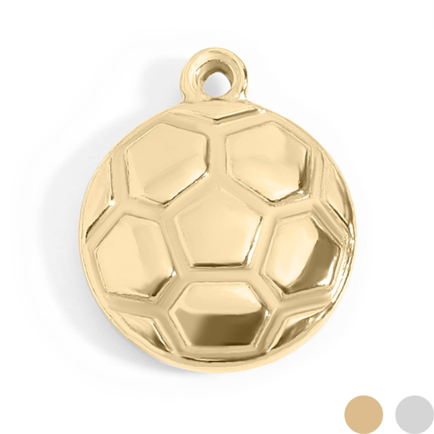 18K Gold PVD Stainless Steel Soccer Ball Charm: Stainless