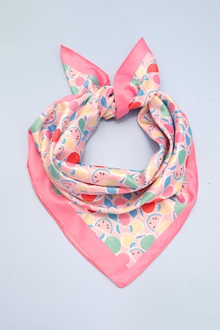 Silky Feeling Bandana Scarf - Fruit