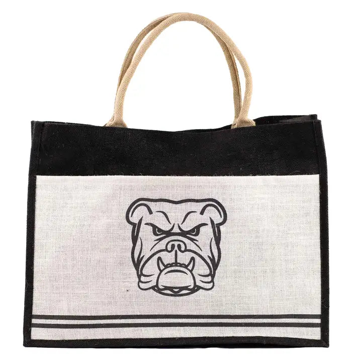 Bulldog Jute Pocket Tote